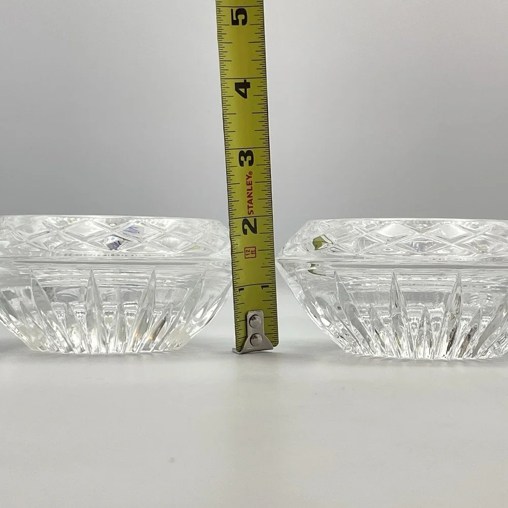 Vintage 1984 Princess House Highlights Lead Crystal‎ Candle Holders Set Of 2 Box